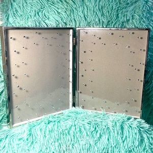 Swing Design Celia Silver Plate w/Crystals Double Picture Frame Used